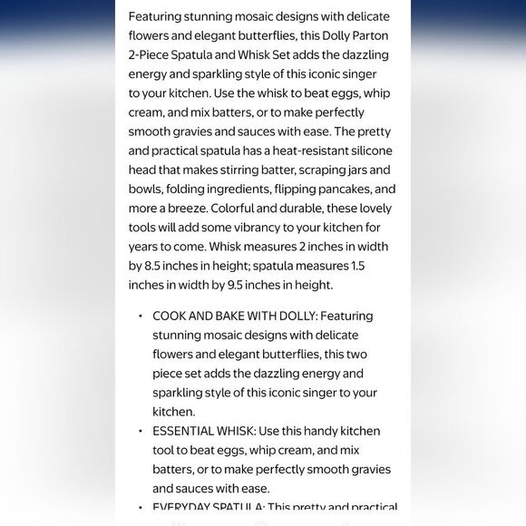 Dolly Parton Floral Whisk & Spatula Set - Picture 5 of 6